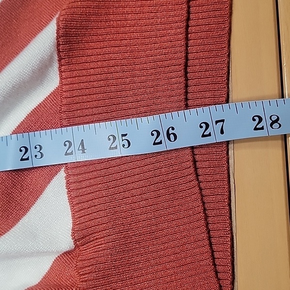89th & Madison Size 2X Burnt Orange & White V-Stripe Dolman Sleeve Sweater, NEW - Picture 11 of 13